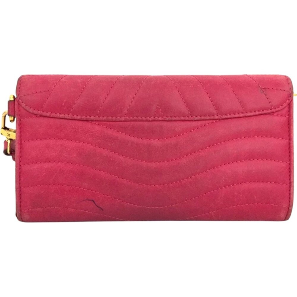 642340BS (X5) Louis Vuitton Wallet Long New Wave Pink Leather - Picture 2 of 10
